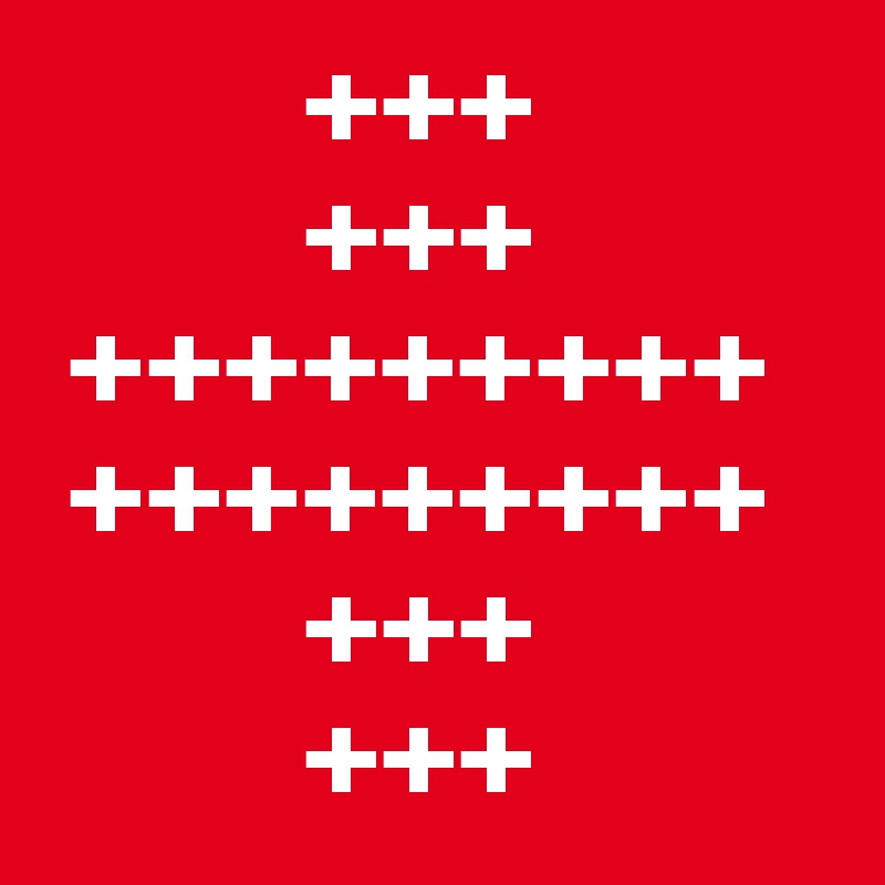           +++
          +++
 +++++++++
 +++++++++
          +++
          +++