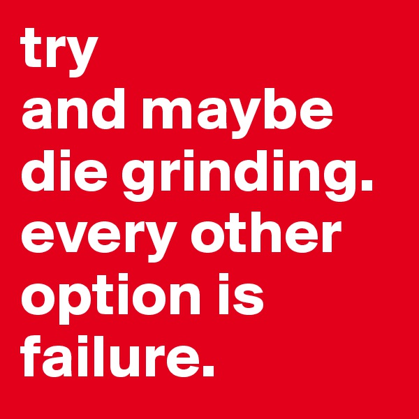 try
and maybe die grinding.
every other option is failure.