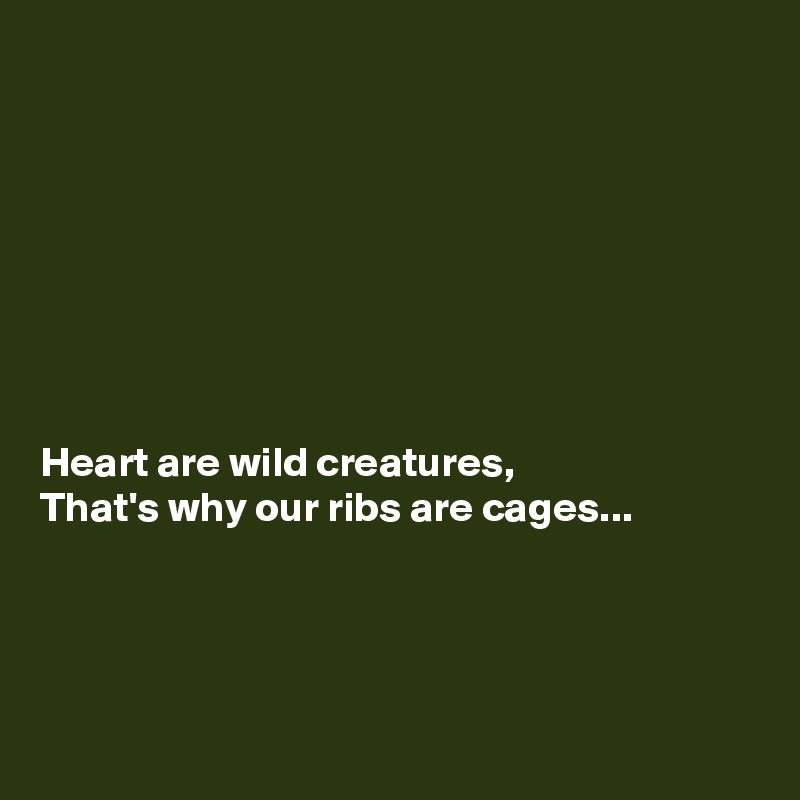 








Heart are wild creatures, 
That's why our ribs are cages...




