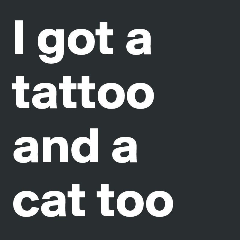I got a tattoo and a cat too