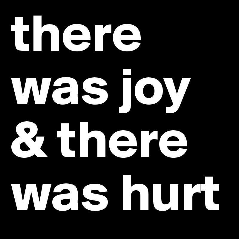 there was joy & there was hurt