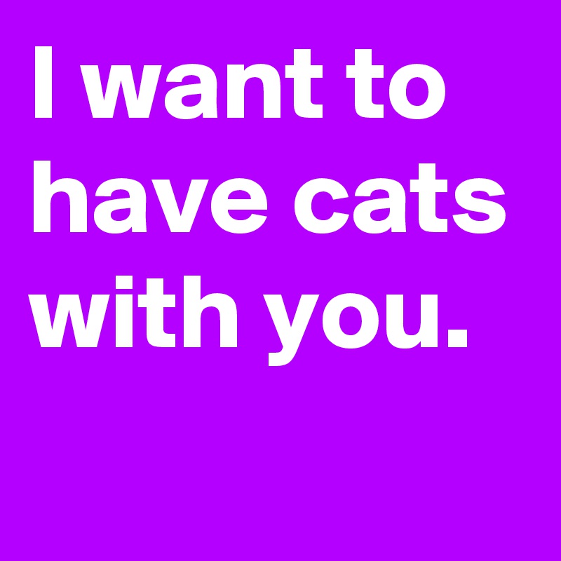 I want to have cats with you.
