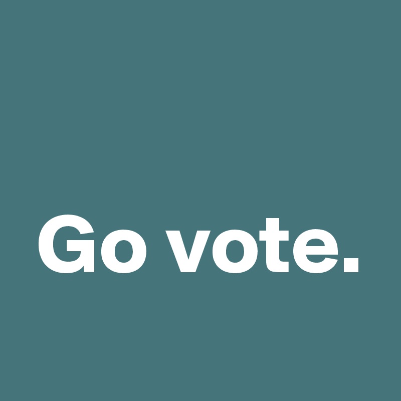
                      Go vote.                            