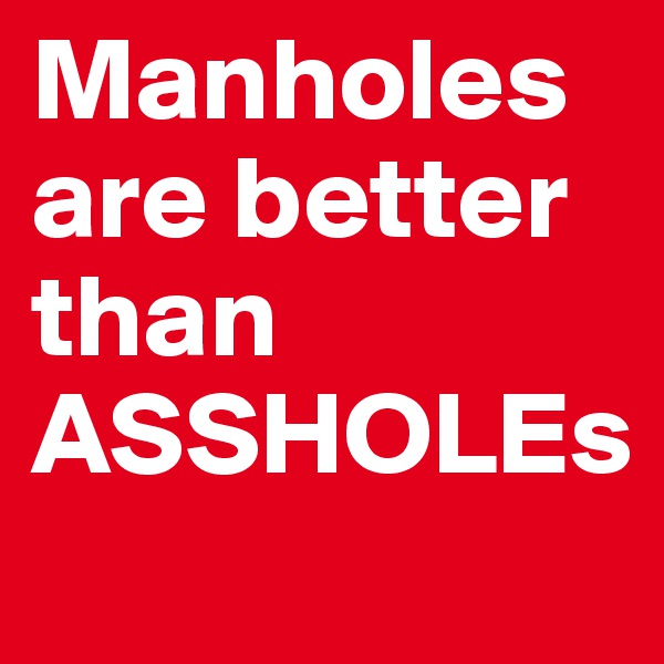 Manholes are better than ASSHOLEs