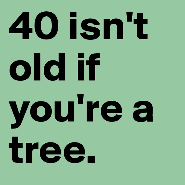 40 isn't old if you're a tree.