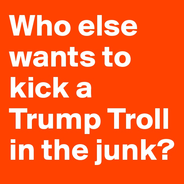 Who else wants to kick a Trump Troll in the junk?