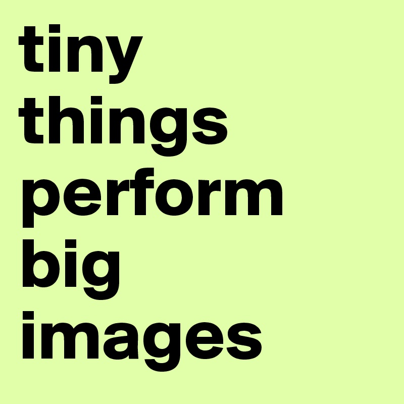 tiny 
things perform
big 
images