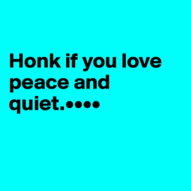 

Honk if you love peace and quiet.••••


