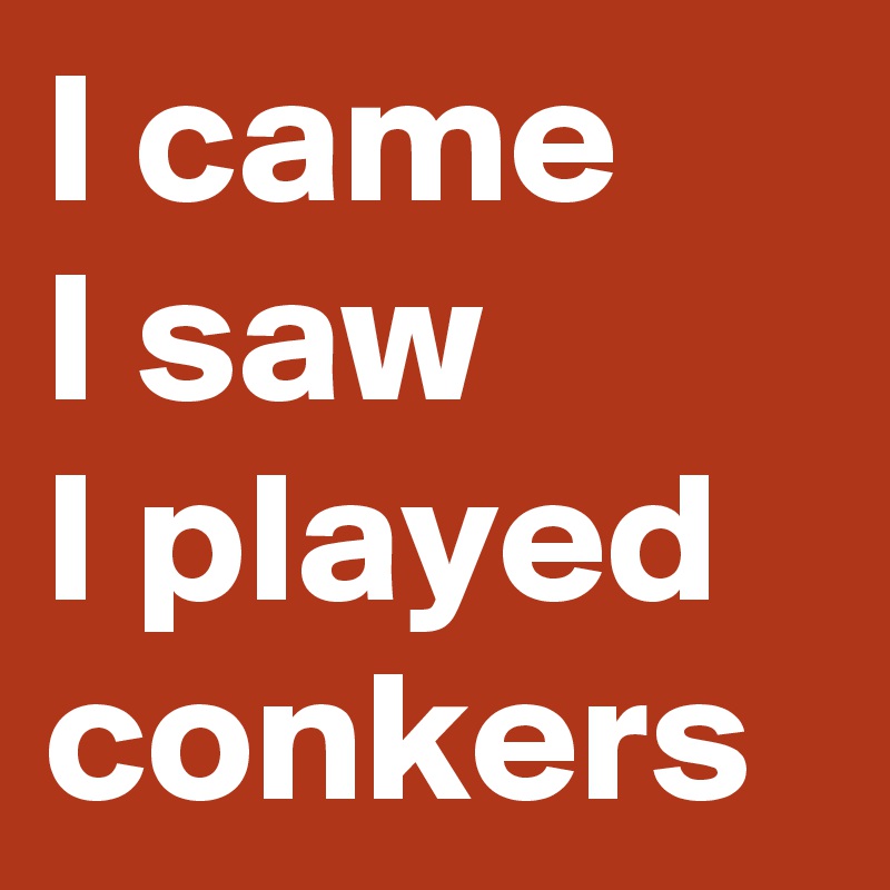 I came 
I saw 
I played conkers