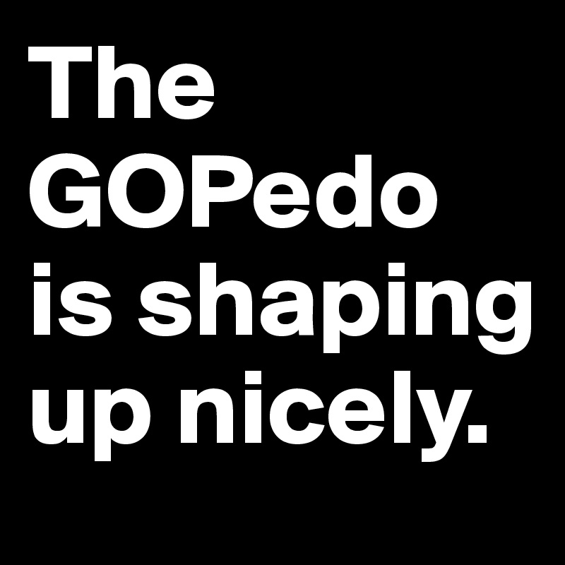 The 
GOPedo is shaping up nicely.