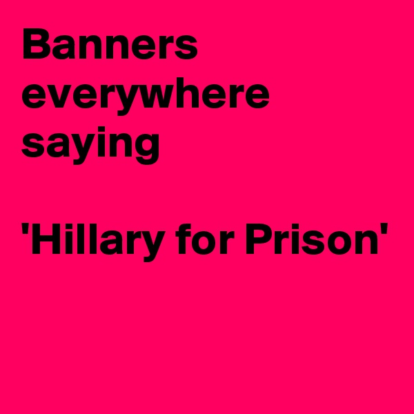Banners everywhere saying

'Hillary for Prison'


