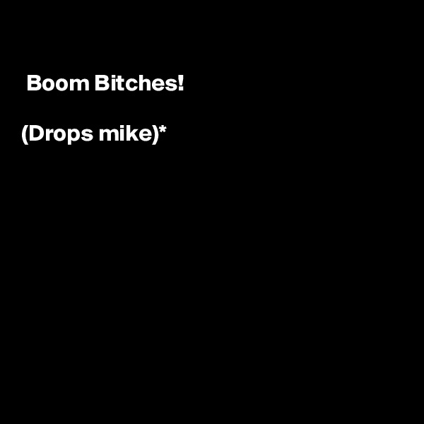 

 Boom Bitches!

(Drops mike)*   









