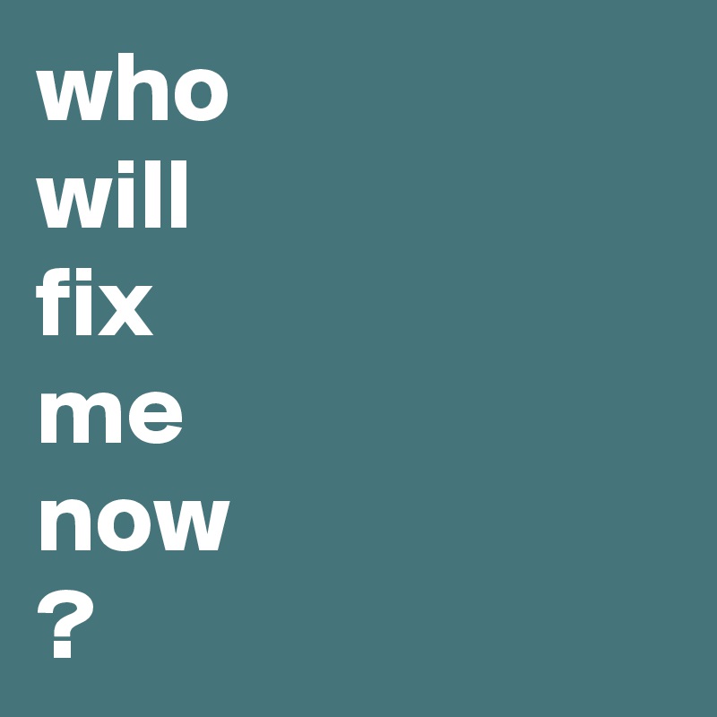 who
will
fix
me
now
?