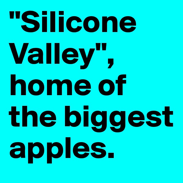 "Silicone Valley", home of the biggest apples.