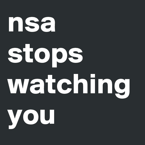 nsa stops watching you