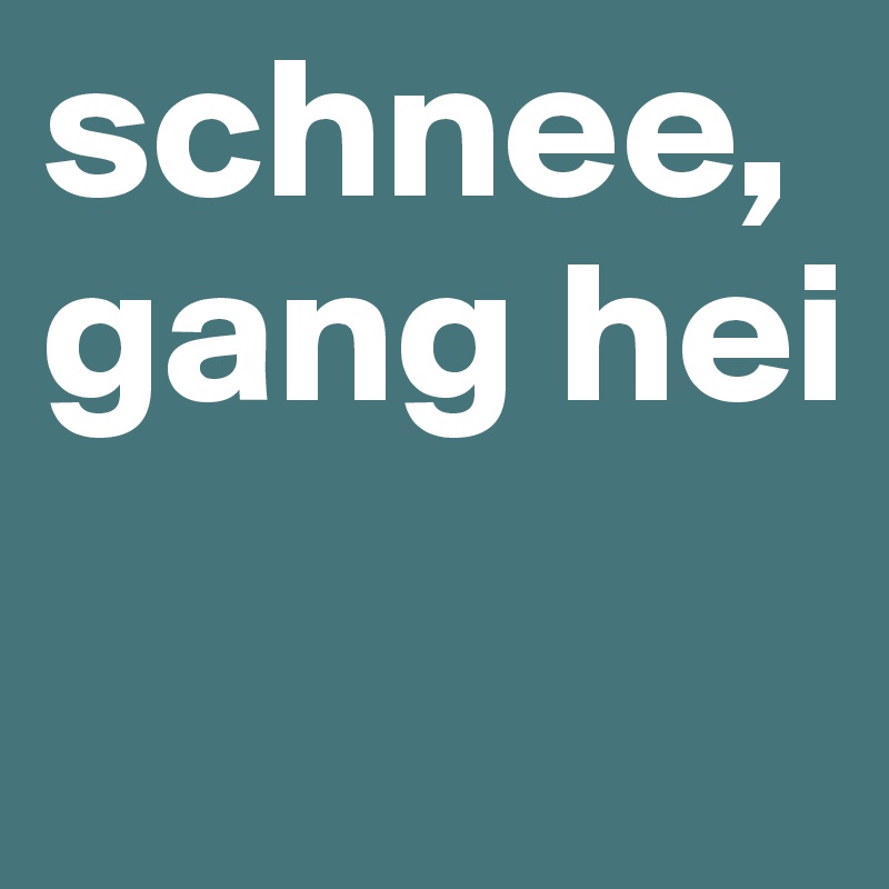 schnee, gang hei
