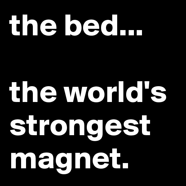 the bed...

the world's strongest magnet.