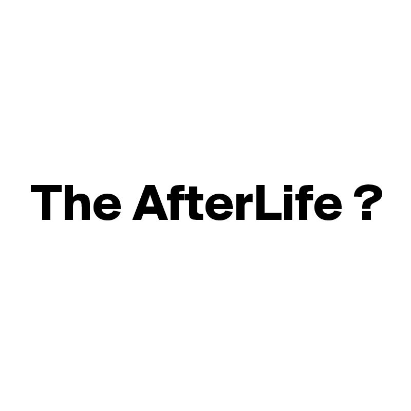 


 The AfterLife ?


