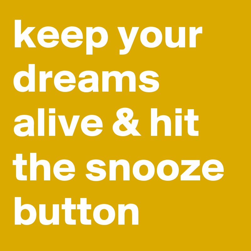 keep your dreams alive & hit the snooze button