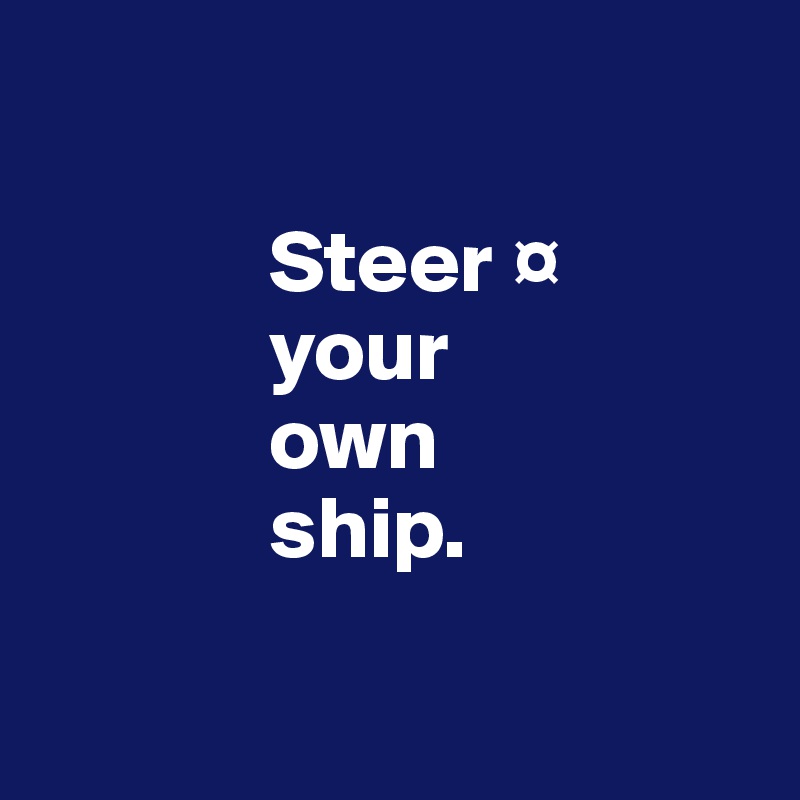 
          
             Steer ¤
             your 
             own 
             ship.             
                      
