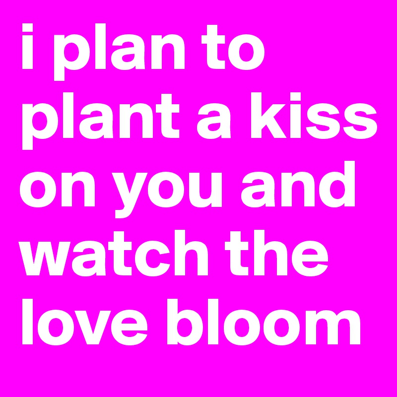 i plan to plant a kiss on you and watch the love bloom