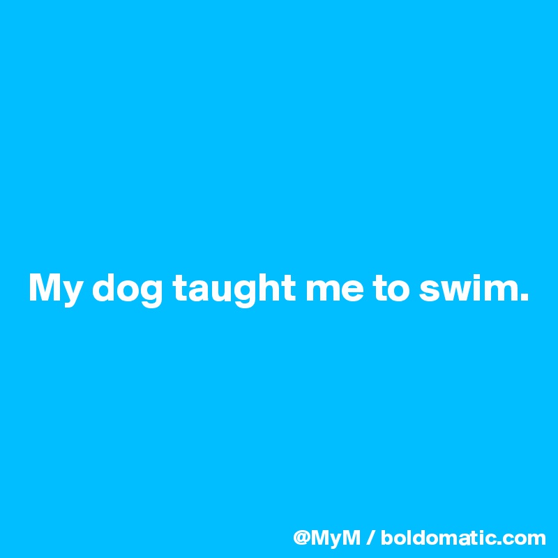 





My dog taught me to swim.




