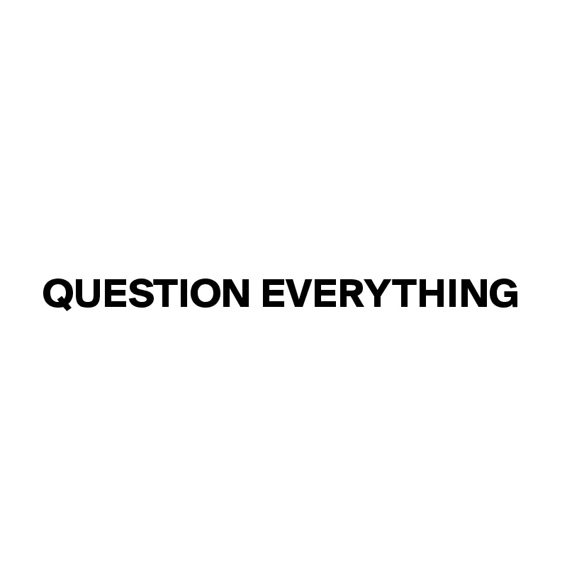 





  QUESTION EVERYTHING




