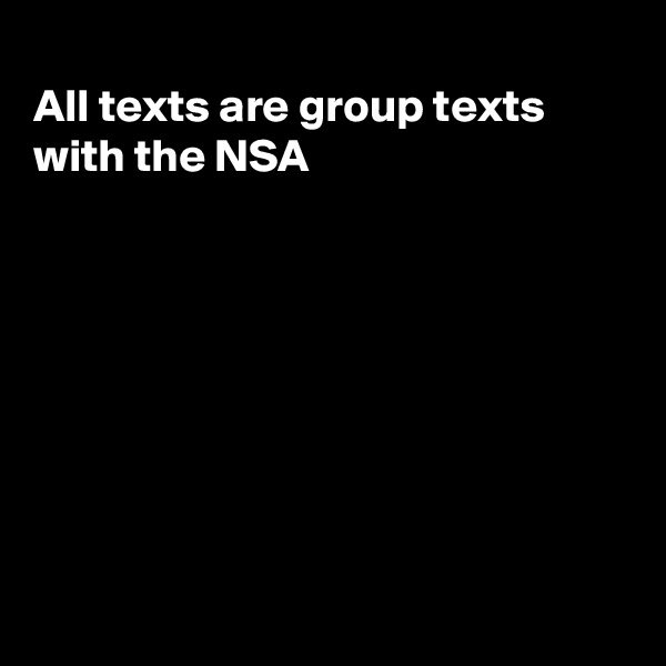 
All texts are group texts
with the NSA








