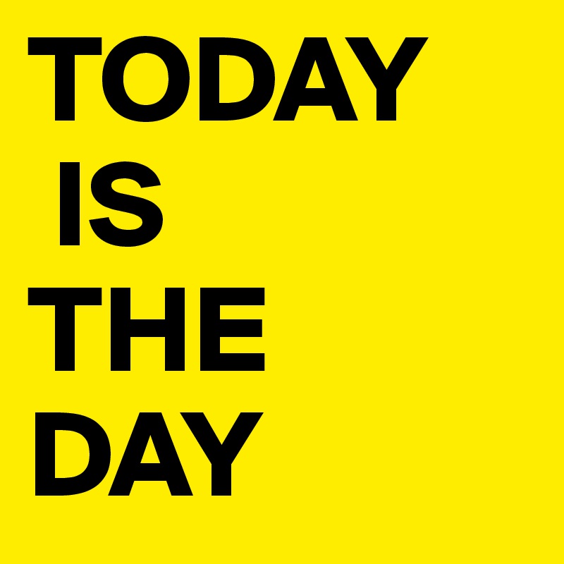 TODAY
 IS
THE
DAY 