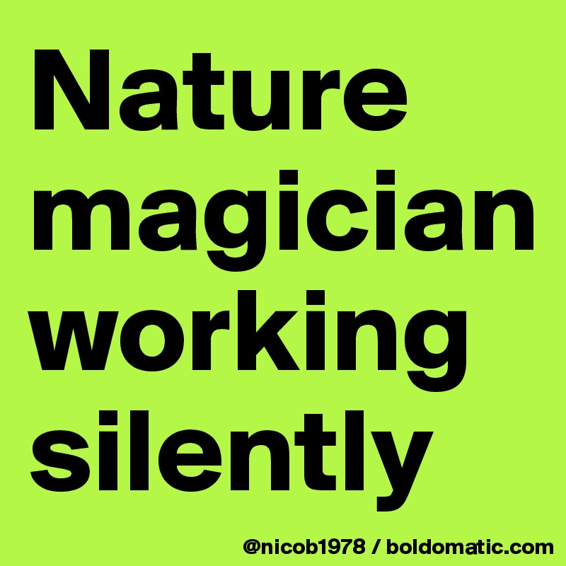Nature magician working silently