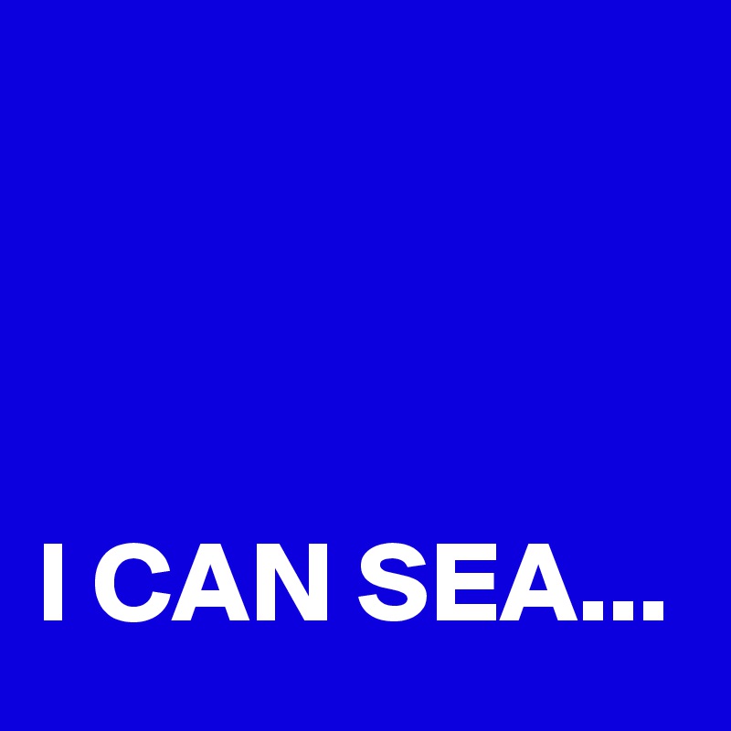 



I CAN SEA...