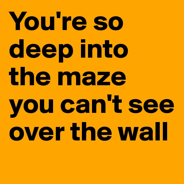 You're so deep into the maze you can't see over the wall