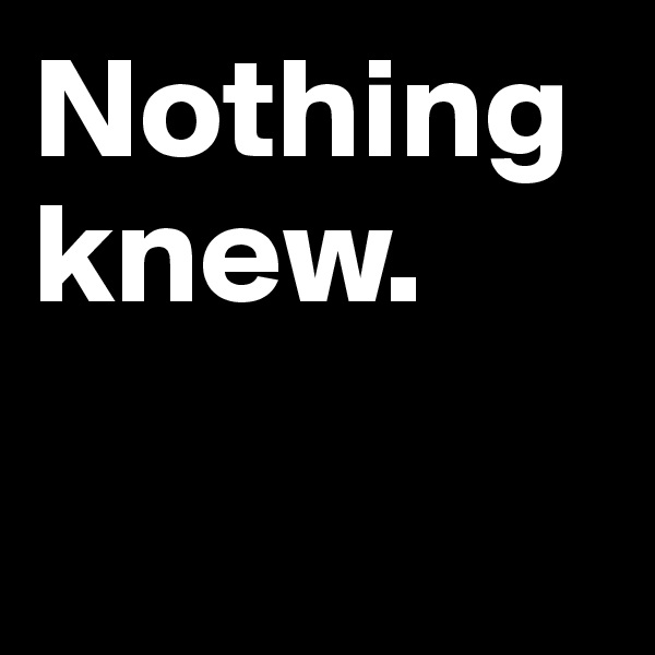 Nothing   knew.


