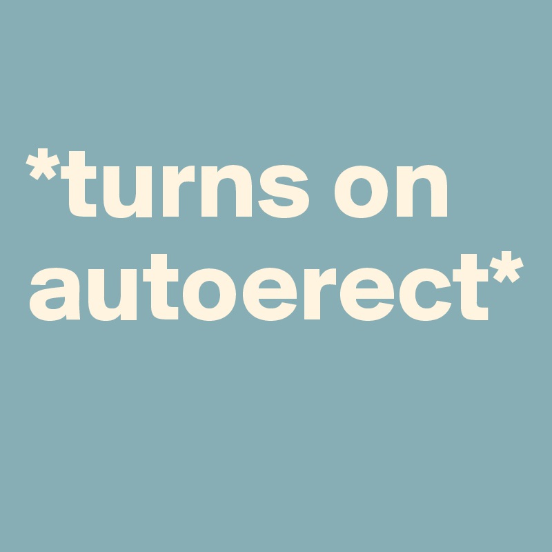 
*turns on autoerect* 

