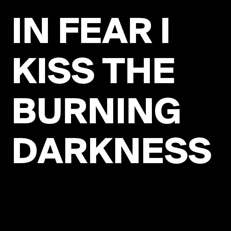 IN FEAR I KISS THE BURNING DARKNESS