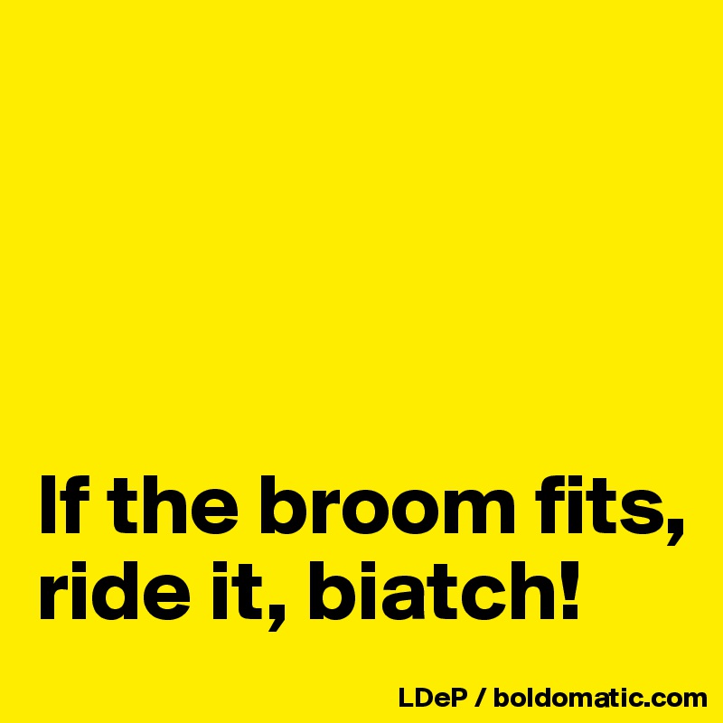 




If the broom fits, ride it, biatch!