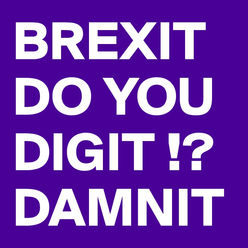 BREXITDO YOU DIGIT !? DAMNIT