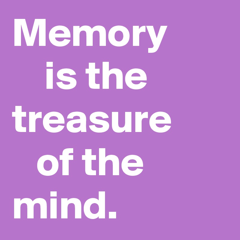 Memory
    is the
treasure
   of the 
mind.
