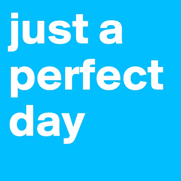just a perfect day