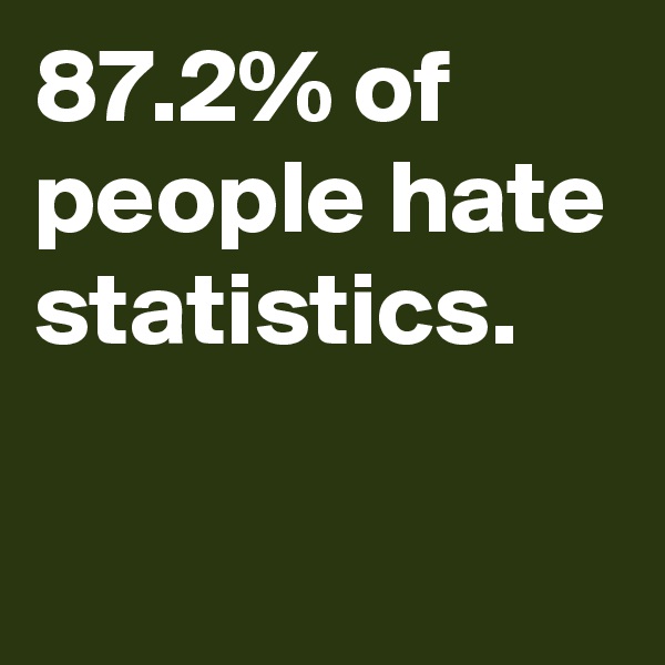 87.2% of people hate statistics. 

