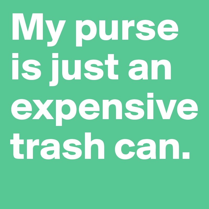 My purse is just an expensive trash can. 