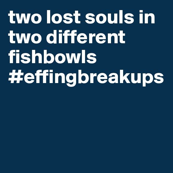 two lost souls in two different fishbowls
#effingbreakups


