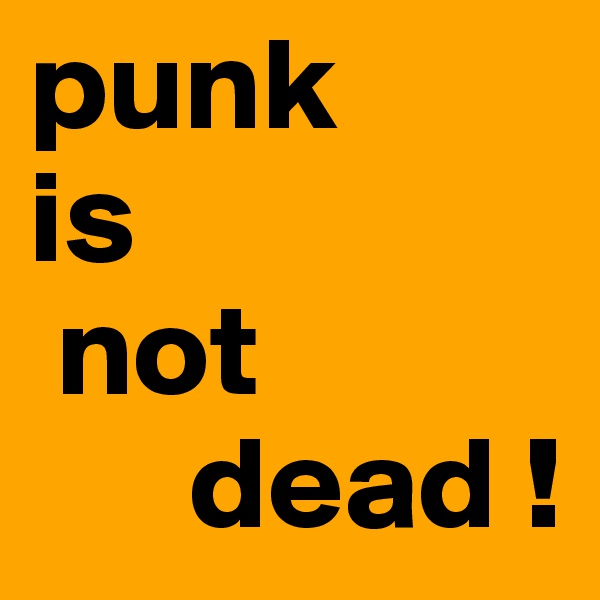 punk 
is 
 not 
      dead ! 