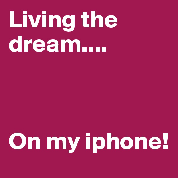 Living the dream....



On my iphone!