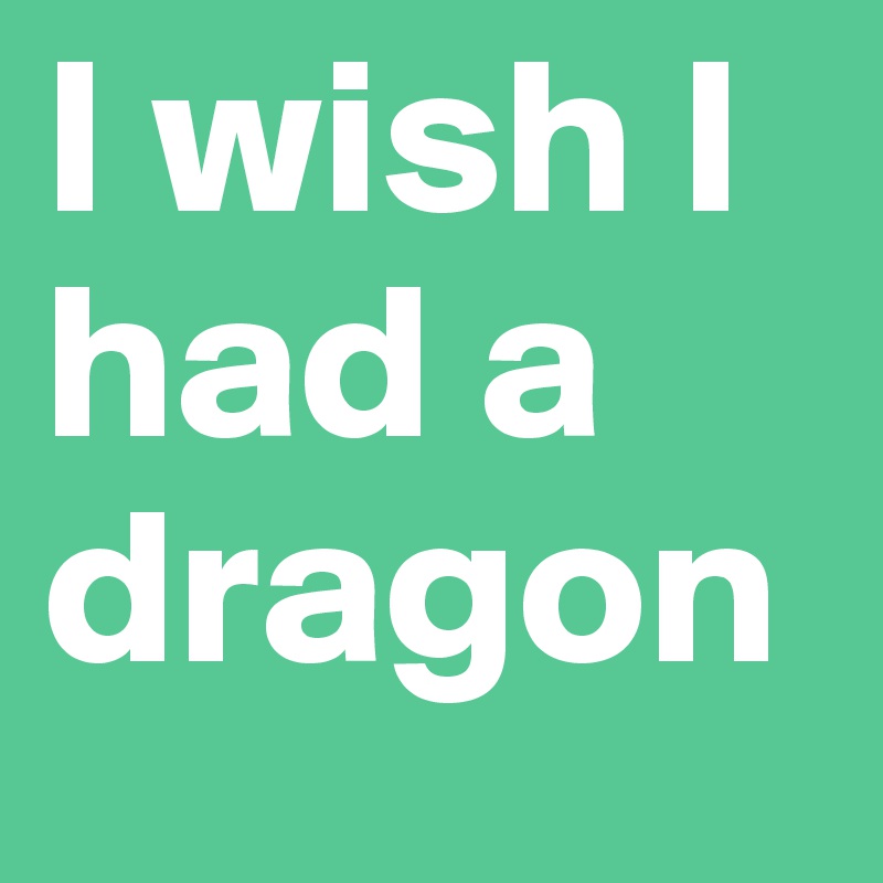 I wish I had a dragon