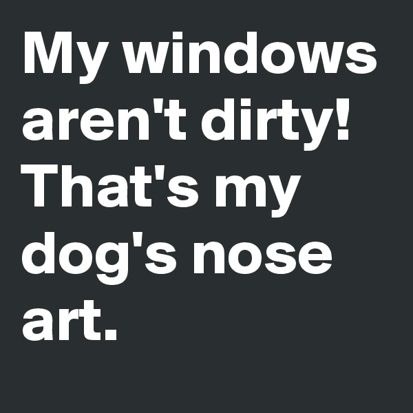 My windows aren't dirty! That's my dog's nose art.