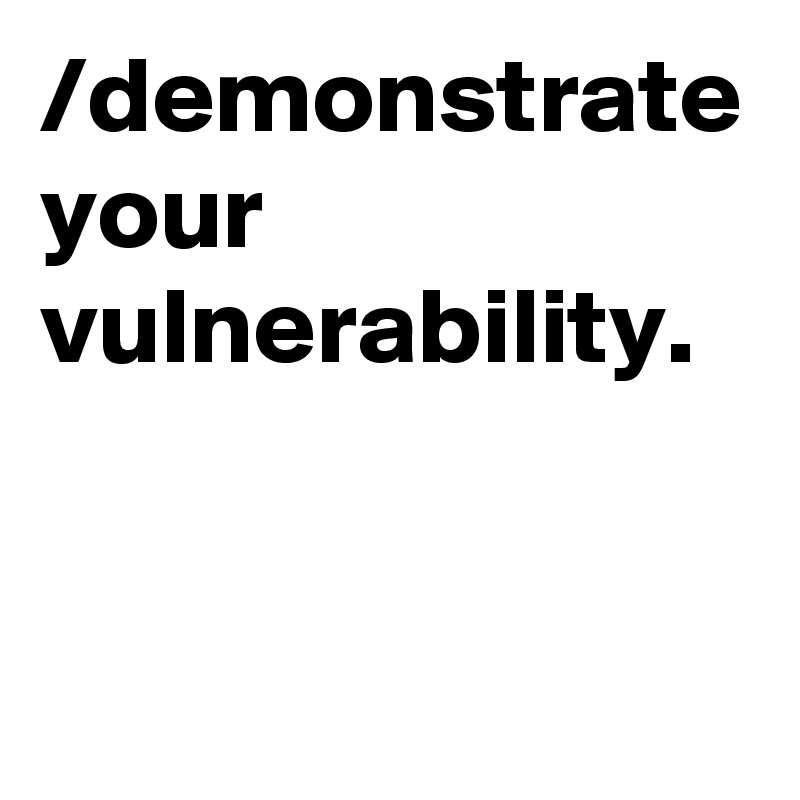 /demonstrate your vulnerability.