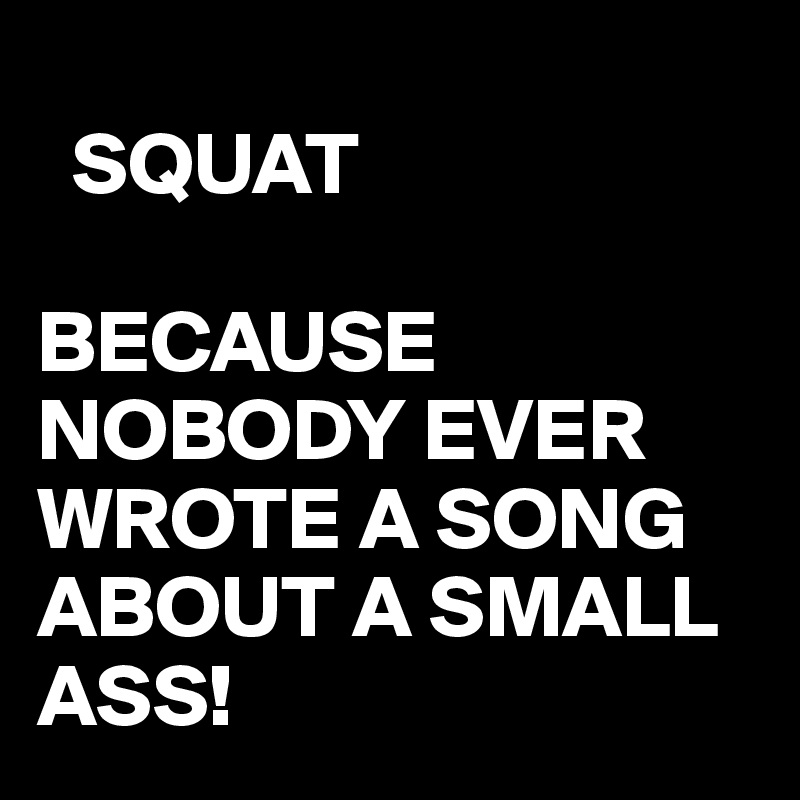 Squat Because Nobody Ever Wrote A Song About A Small Ass Post By Juneocallagh On Boldomatic 3349