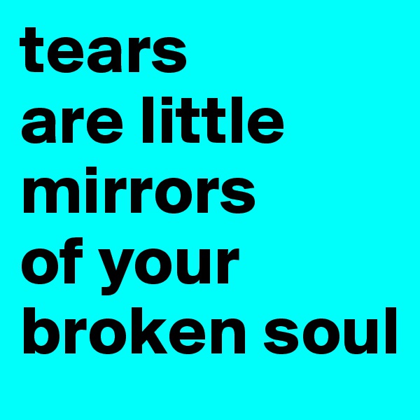tears 
are little mirrors 
of your broken soul