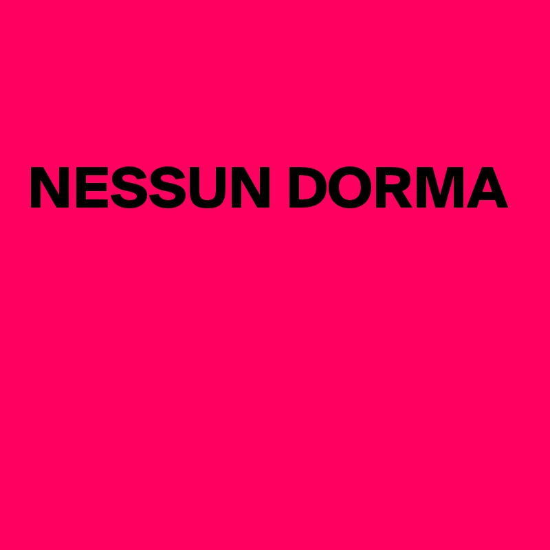 

NESSUN DORMA



